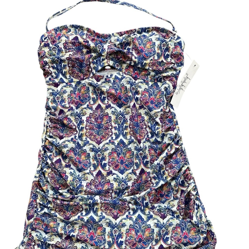 Nicole Miller NWT 1PC‎ Shirred Bandeau Swimdress size 10